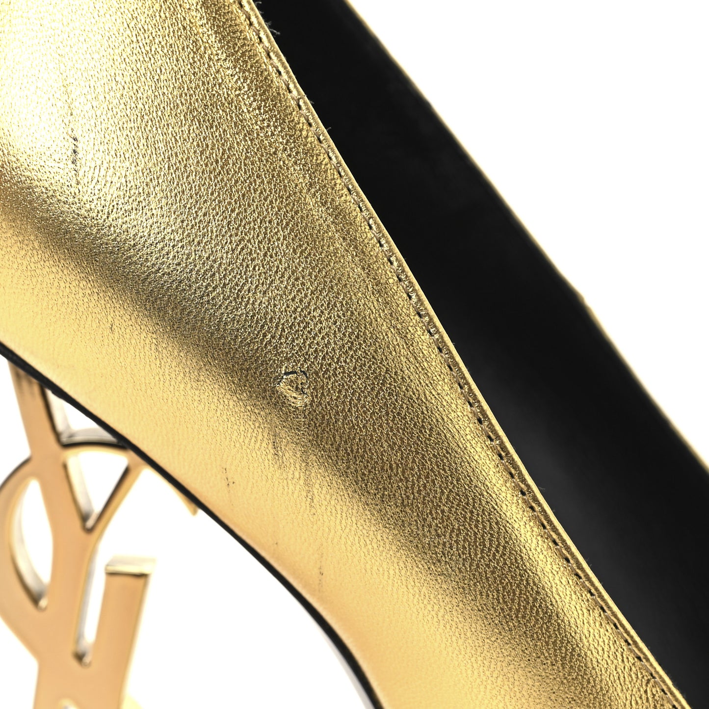 Metallic Calfskin Opyum 100 Pumps 39 Gold