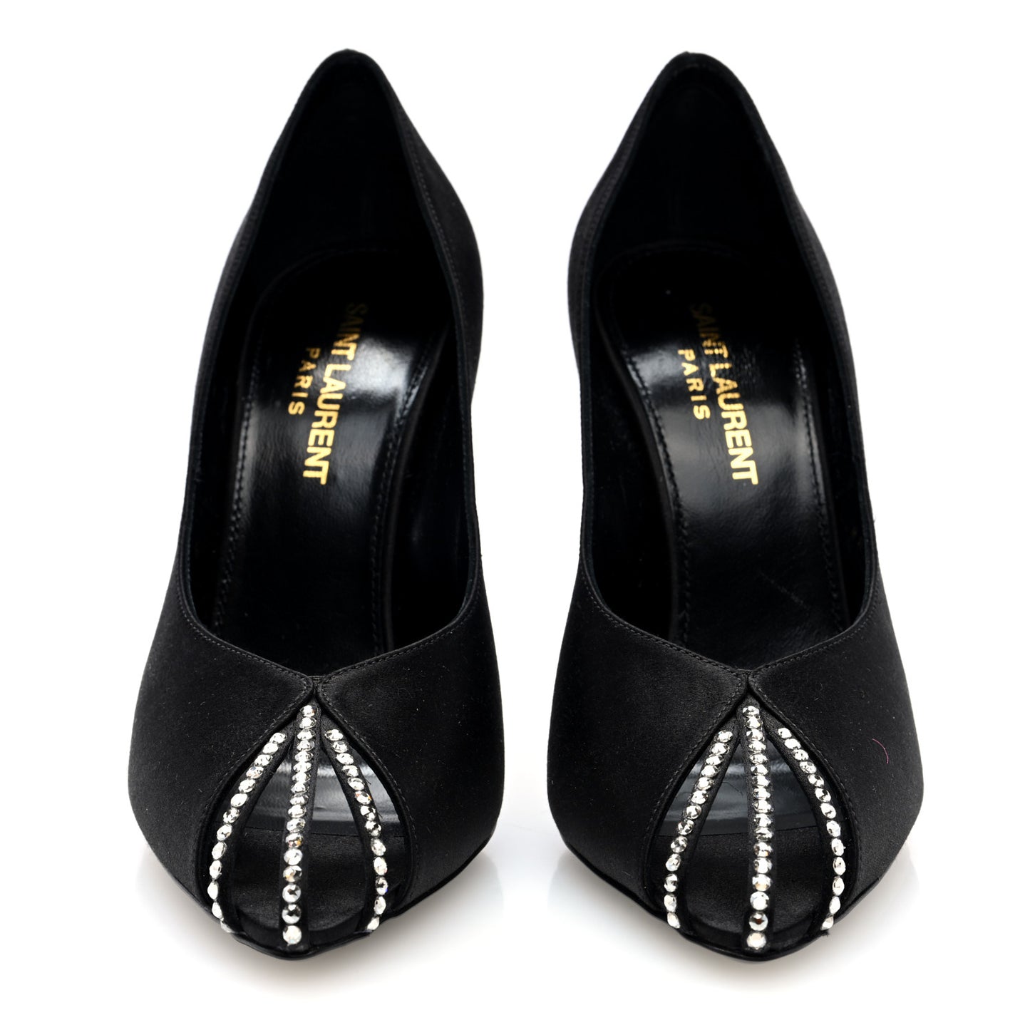 Satin Crystal Martinique 110 Pump 36 Black