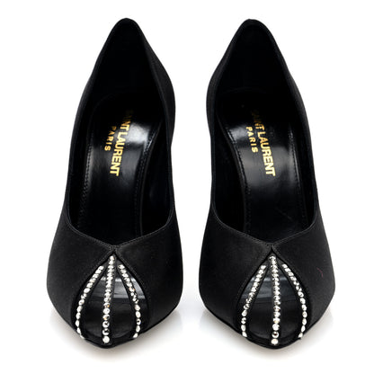 Saint Laurent Satin Crystal Martinique 110 Pump 36 Black 4 of 9