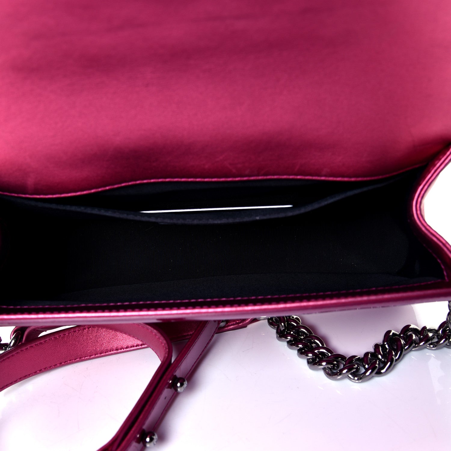 Chanel Metallic Patent Calfskin Quilted Medium Boy Flap Pink 4 of 4