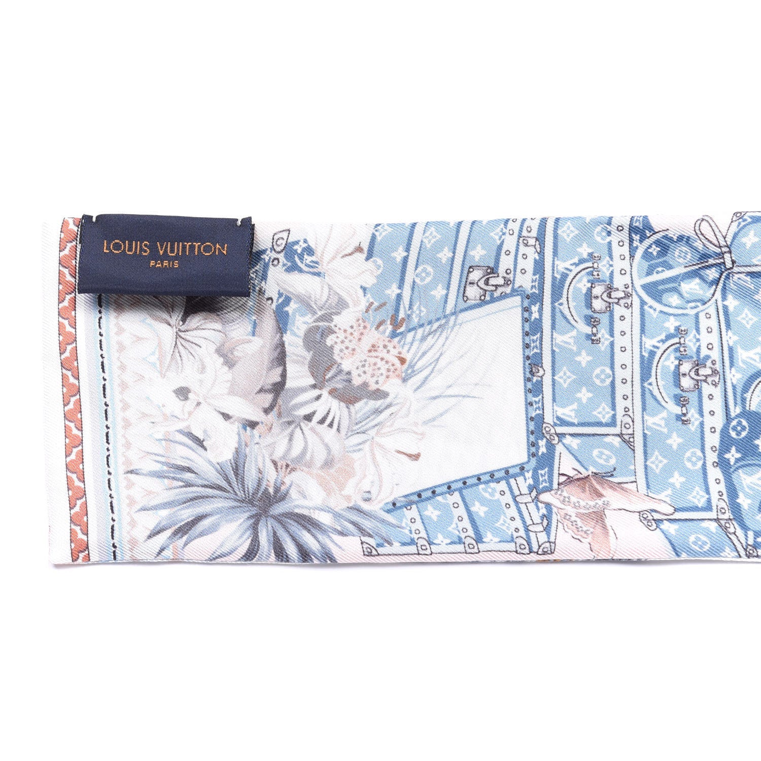 Louis Vuitton Silk Voyage Extraordinaire Bandeau Blue Grey 3 of 3