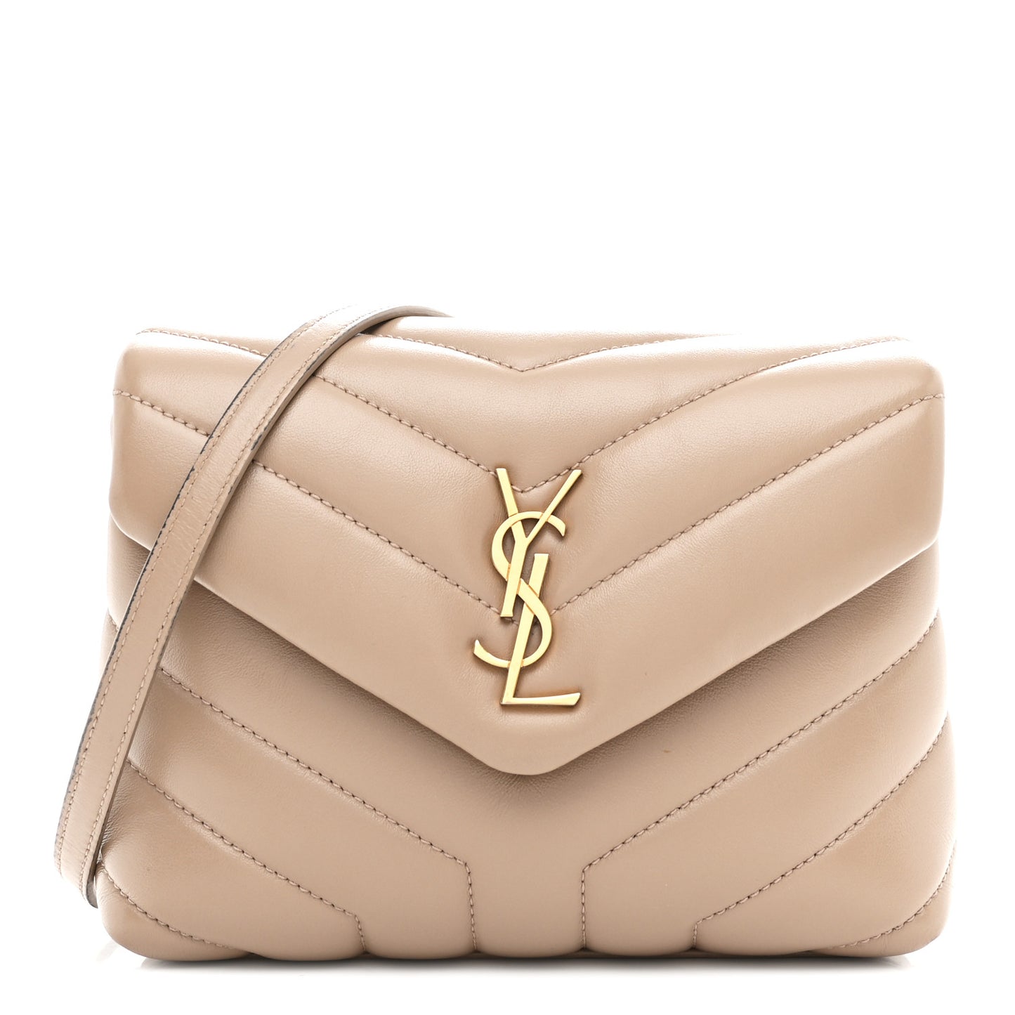 Calfskin Y Quilted Monogram Toy Loulou Crossbody Bag Dark Beige