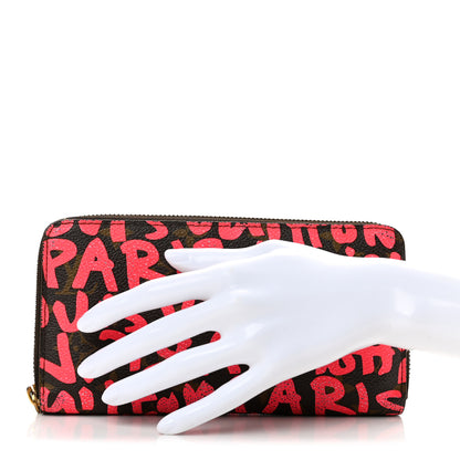 Louis Vuitton Monogram Graffiti Zippy Wallet Fuchsia 2 of 10