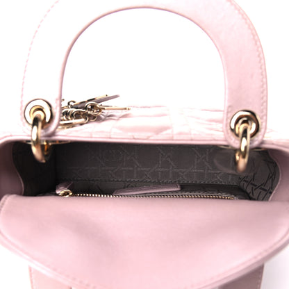 Christian Dior Metallic Lambskin Cannage Mini Lady Dior Lotus 5 of 20
