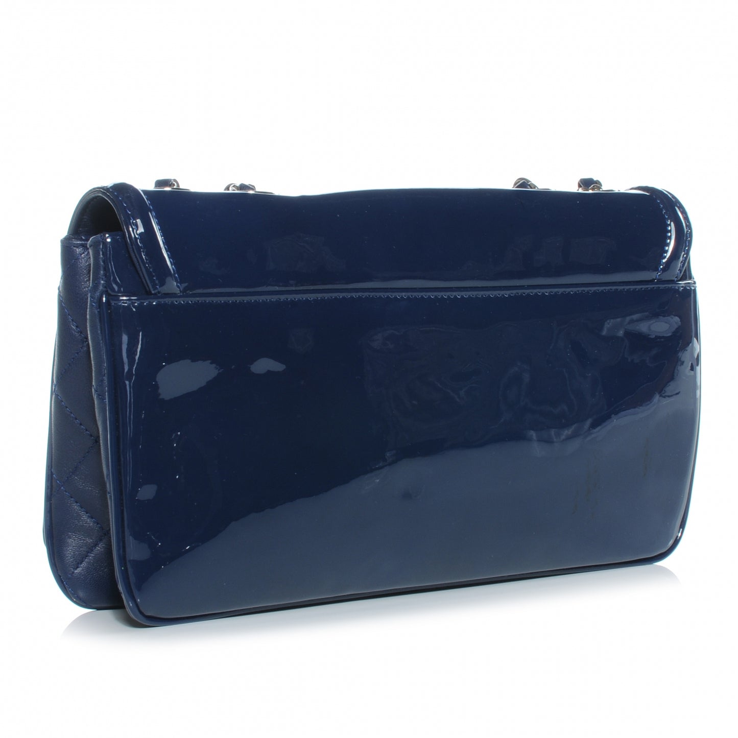 Vinyl Small Lipstick Flap Bag Blue