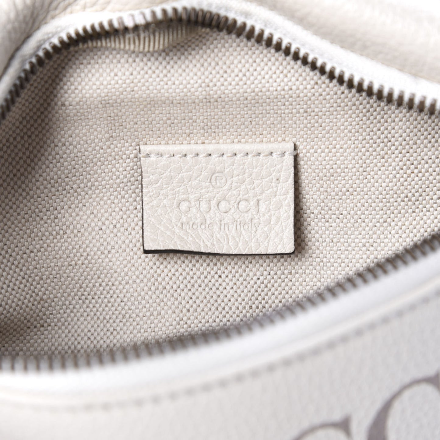 Grained Calfskin Small Logo Belt Bag White