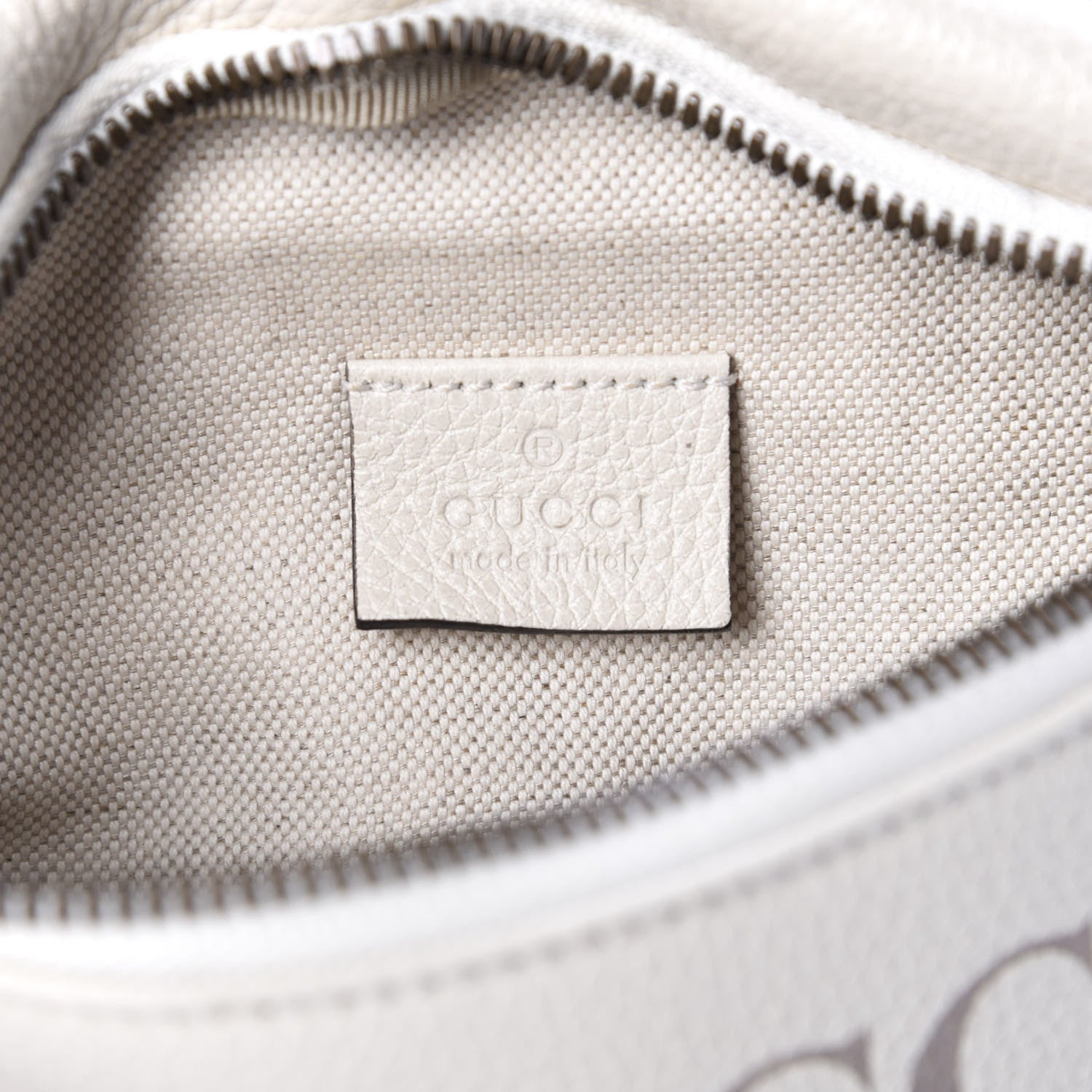 Gucci Grained Calfskin Small Logo Belt Bag White 8 of 11