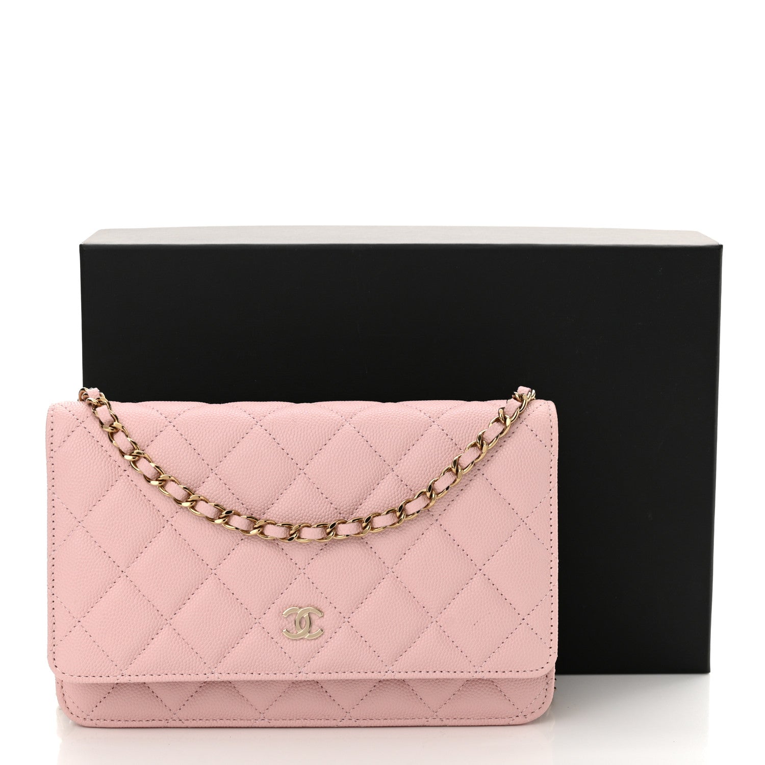 Chanel Caviar Quilted Wallet on Chain WOC Light Pink 12 of 12