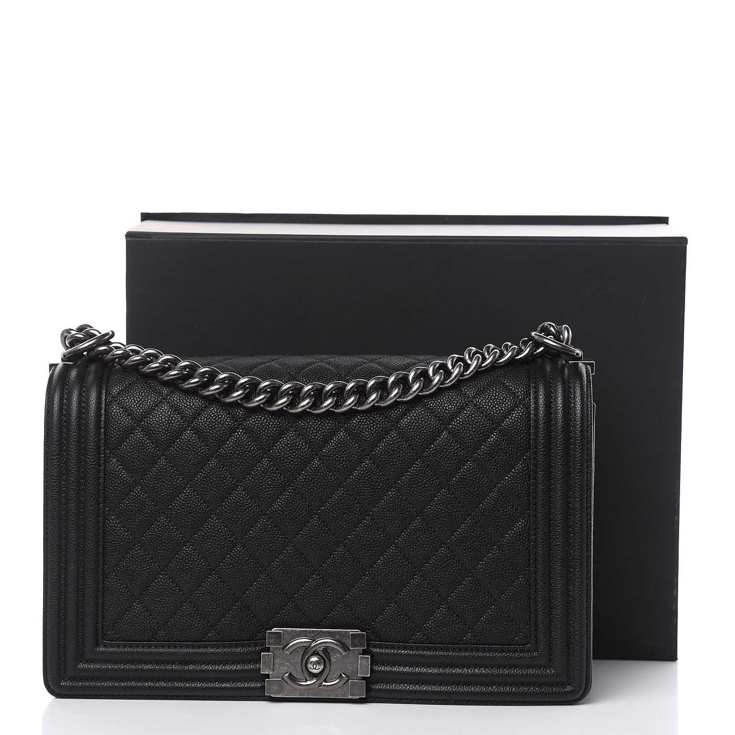Chanel Caviar Quilted New Medium Boy Flap Black 10 of 10
