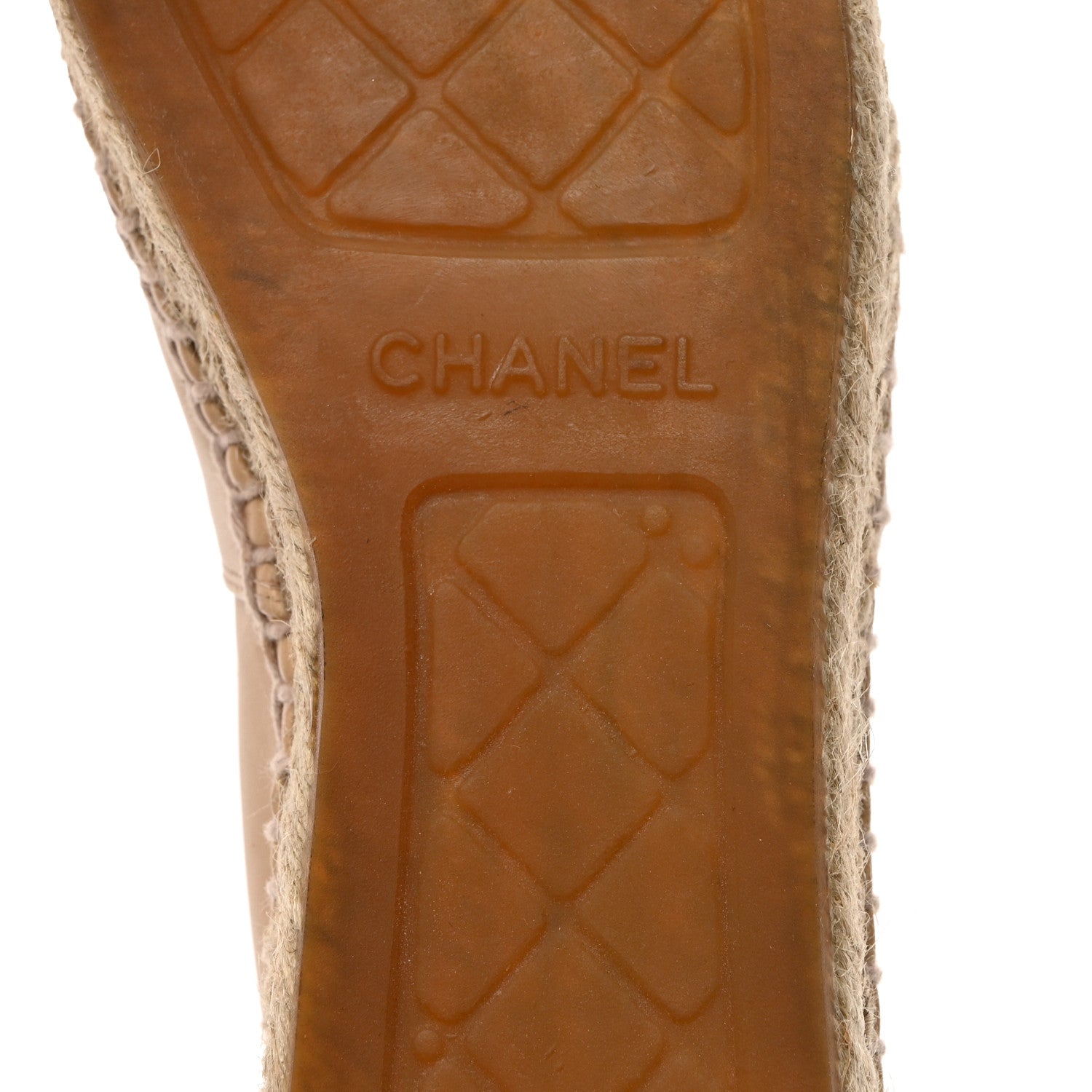 Chanel Lambskin CC Espadrilles 38 Beige Black 8 of 9