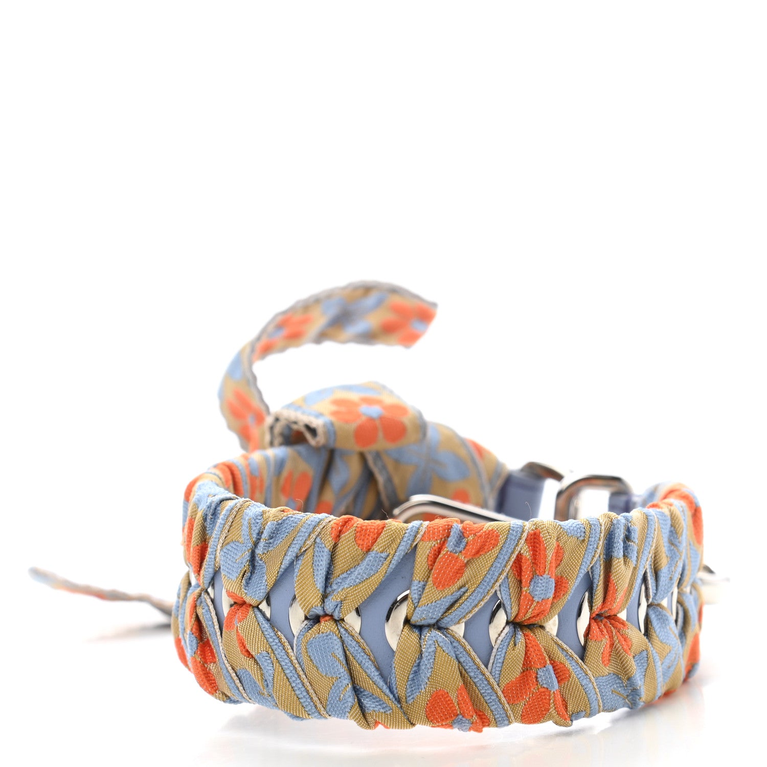 Fendi Calfskin Ribbon Lace Up Floral Mini Strap You Blue 2 of 4
