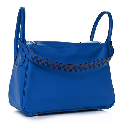 Hermes Swift Epsom Lindy 30 Tressage De Cuir Bleu Zellige Bleu Encre Rouge 4 of 16
