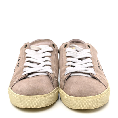Saint Laurent Distressed Suede Womens Court Classic Sneakers 39 Rose Antique 2 of 8