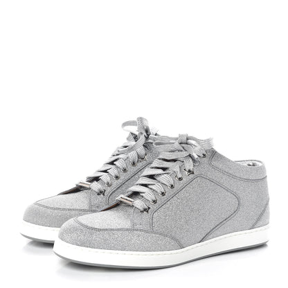 Jimmy Choo Glitter Miami Sneakers 38 Silver 3 of 11
