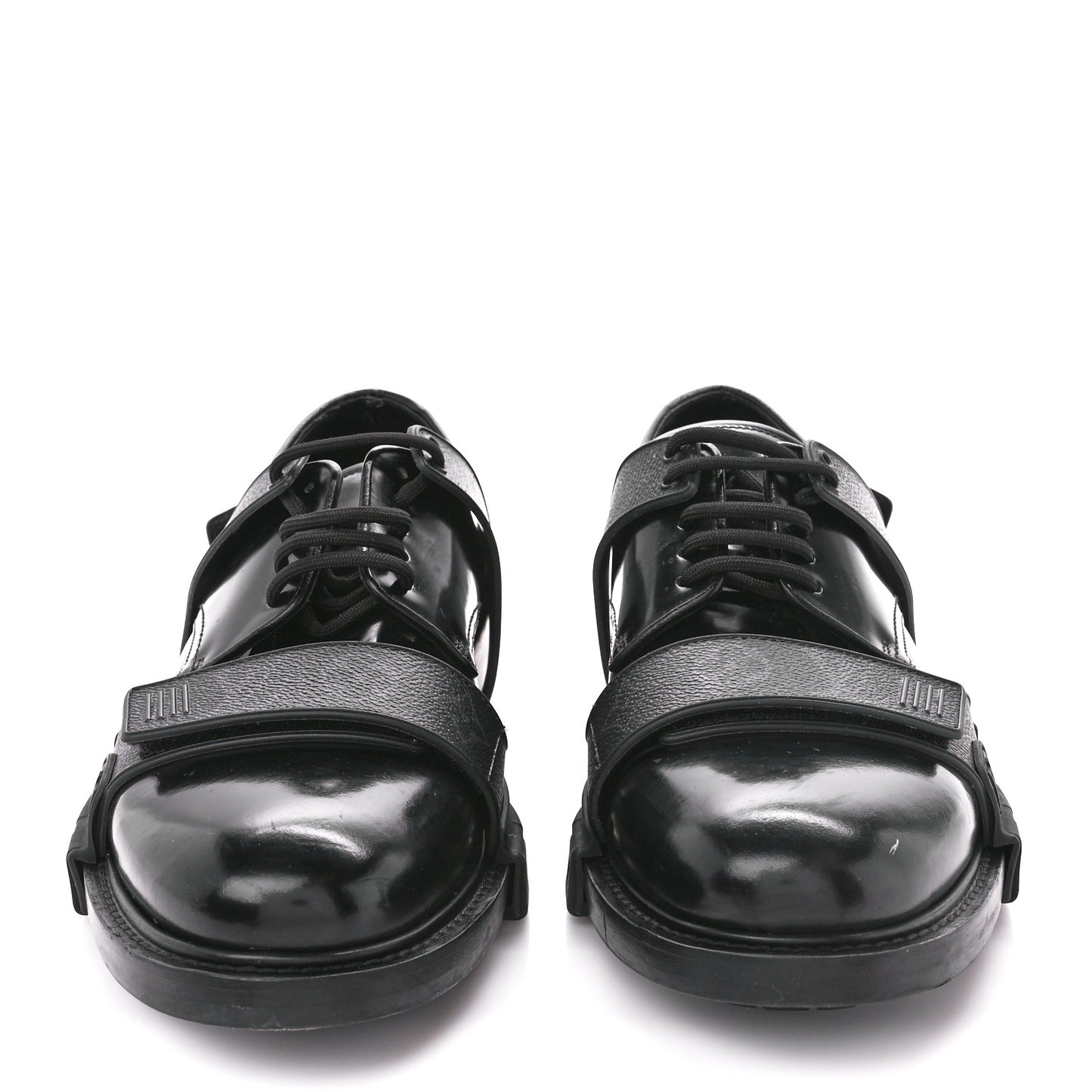 Monogram Eclipse Calfskin Mens Derby LV Derby Harness Shoes 8.5 Black