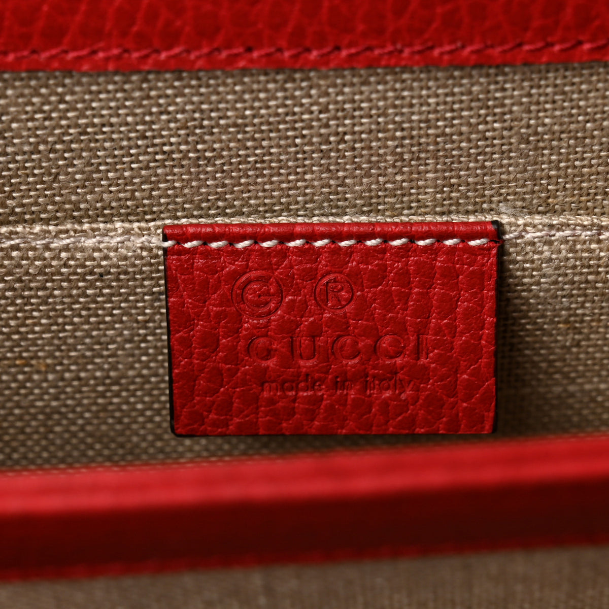 Gucci Dollar Calfskin Small Interlocking G Shoulder Bag Red 5 of 9