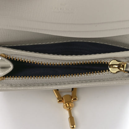 Gucci GG Supreme Monogram Textured Dollar Calfskin Web Jackie 1961 Card Case Beige Ebony Mystic White 6 of 12