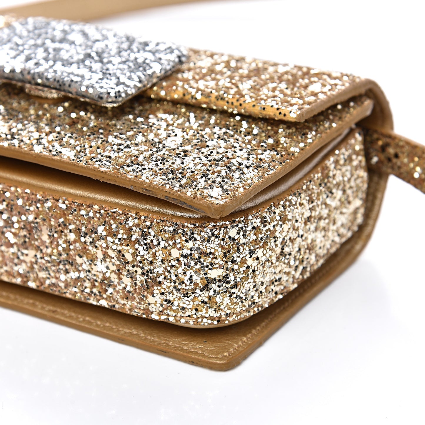 Glitter Small Lulu Bunny Satchel Gold Silver
