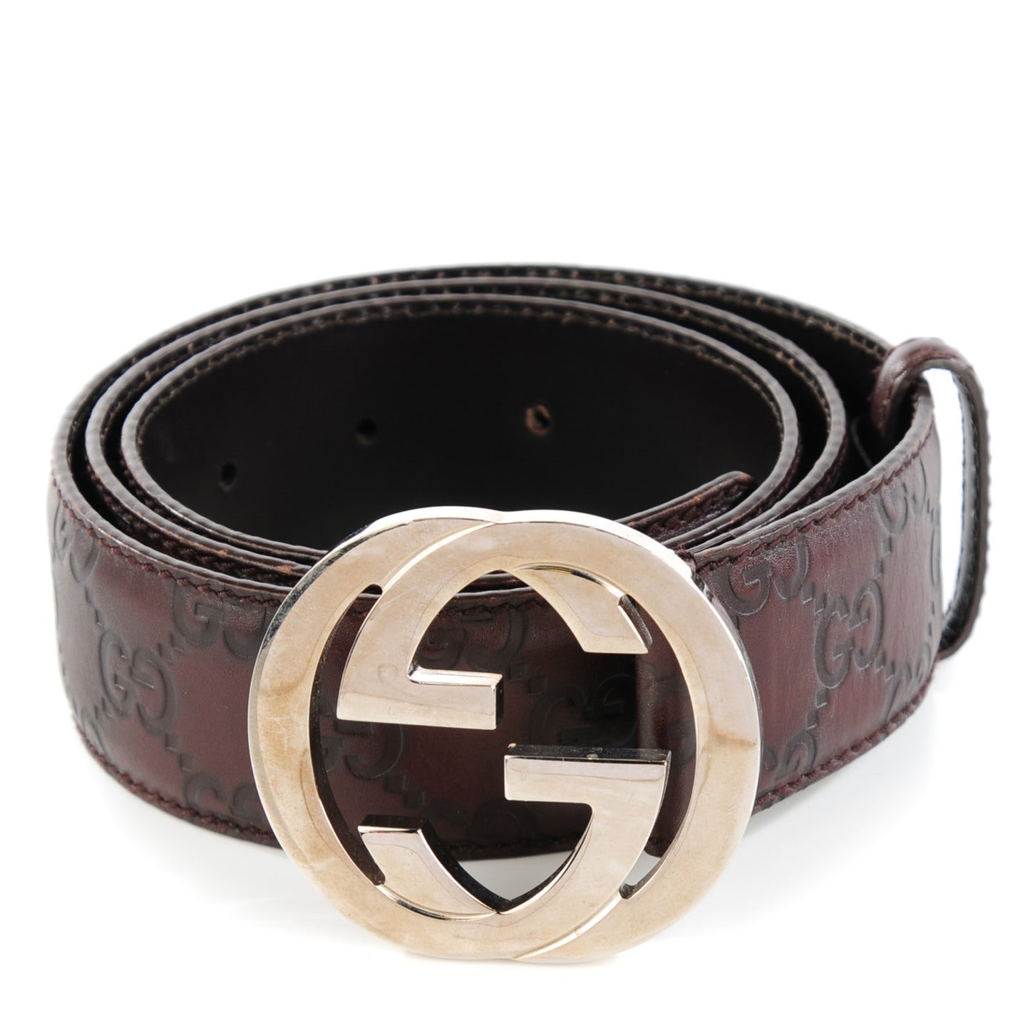 Guccissima Interlocking G Belt 90 36 Dark Brown