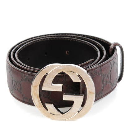 Gucci Guccissima Interlocking G Belt 90 36 Dark Brown 1 of 6