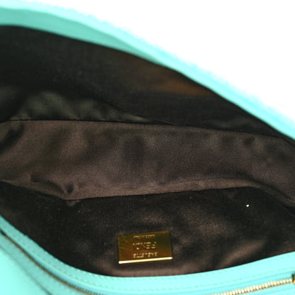 Fendi Sequin Paillettes Vitello Grace Sex and the City Baguette Spring Turquoise 5 of 11