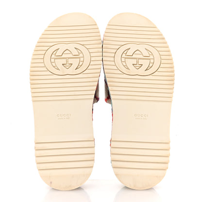 Gucci Linen Psychedelic Mini GG Monogram Angelina Platform 55mm Slide Sandals 37 Multicolor 6 of 10