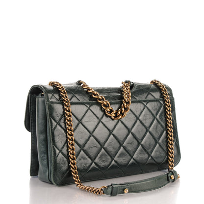 Chanel Glazed Calfskin Quilted Perfect Edge Large Flap Green 3 of 8
