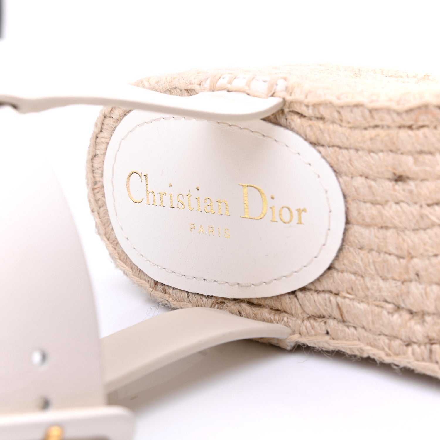 Christian Dior Calfskin D-Dior Espadrille Platform Sandals 40 White 7 of 12