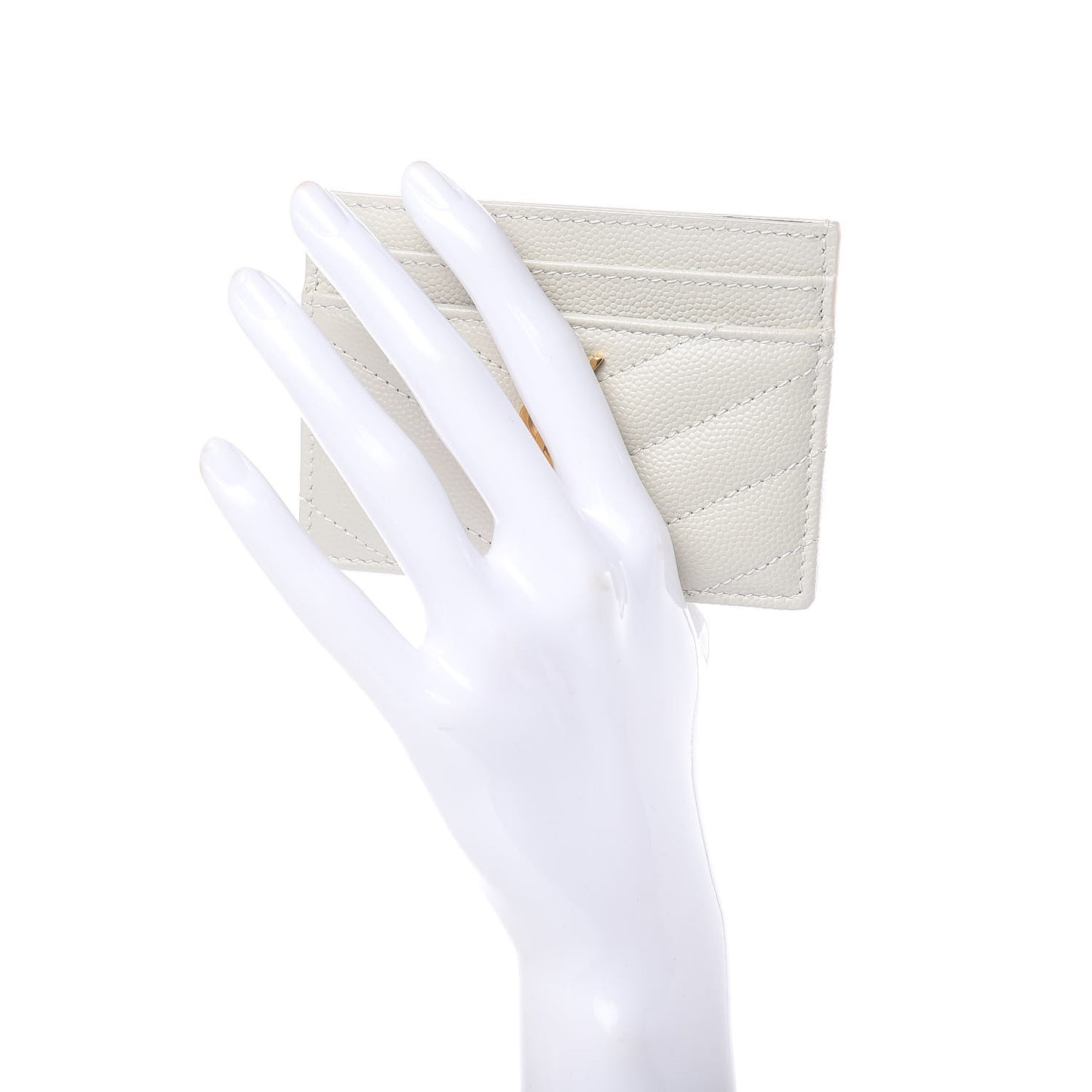 Grain De Poudre Matelasse Chevron Card Case Crema Soft