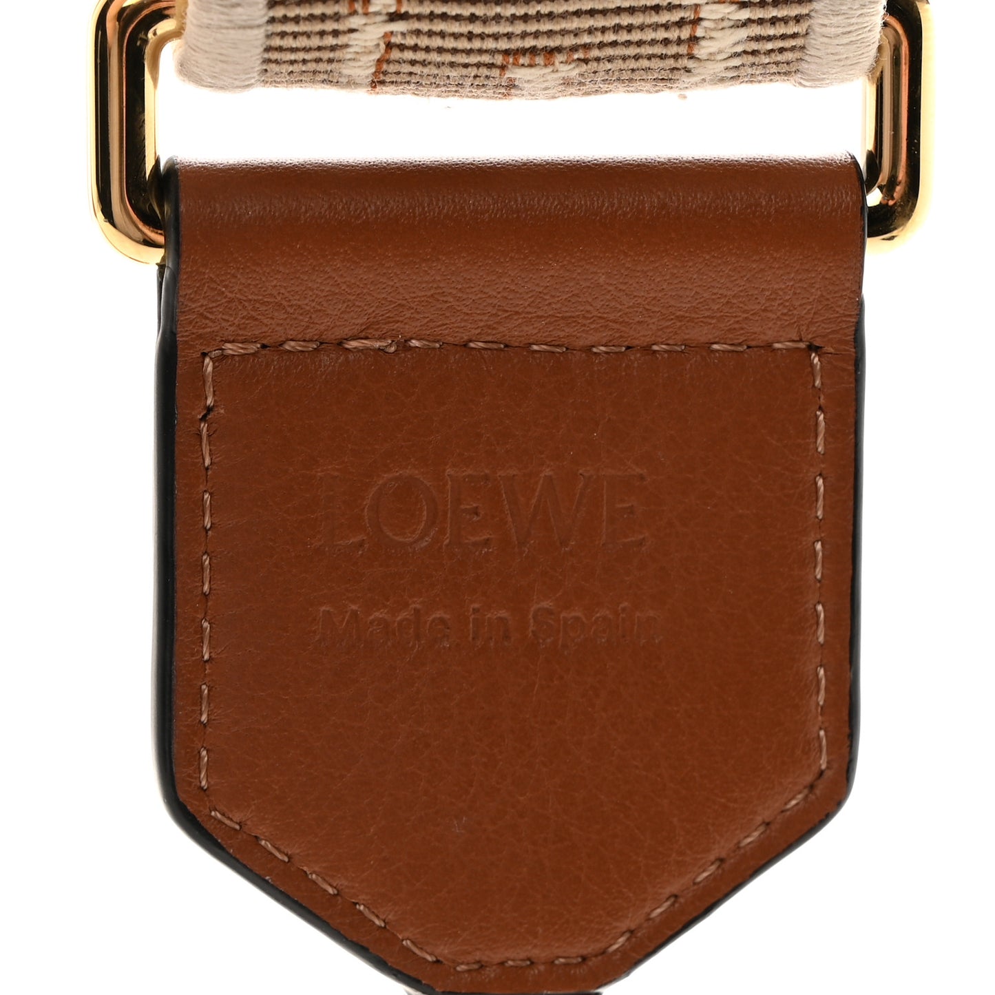 Calfskin Jacquard Anagram Strap Natural Tan