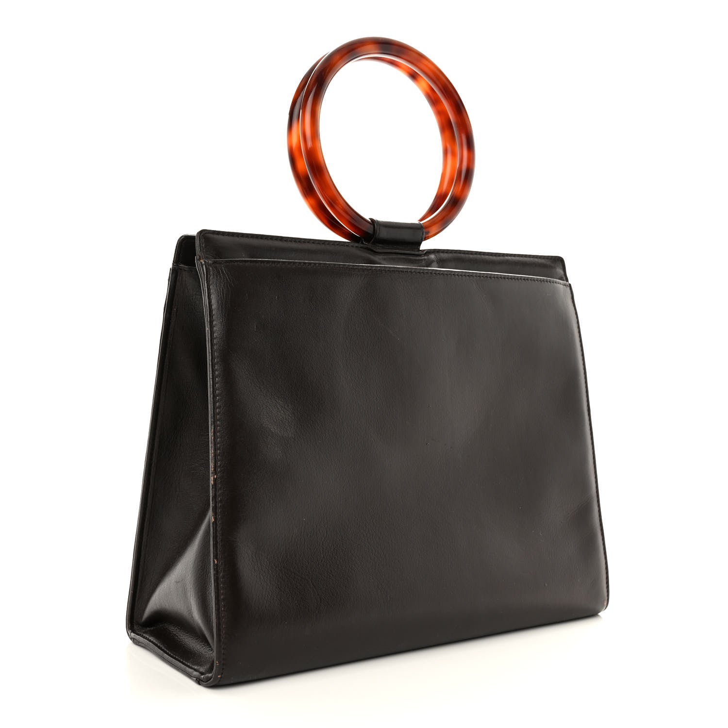 Chanel Lambskin CC Tortoise Top Handle Tote Brown 3 of 16