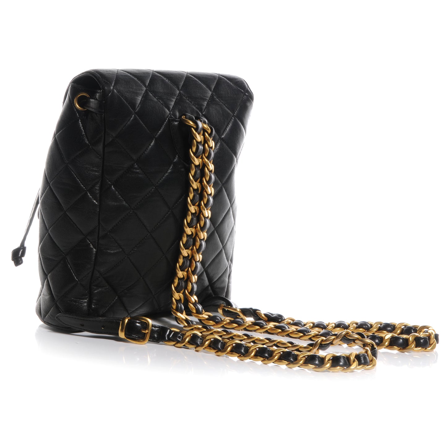 Lambskin Quilted Backpack Black