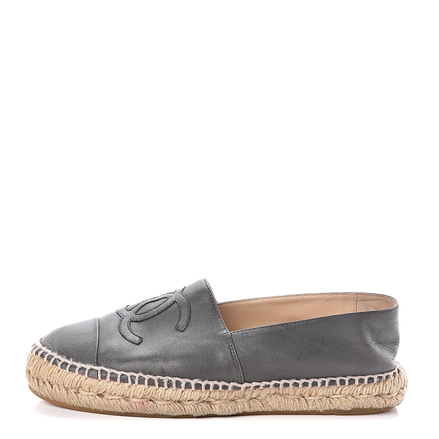 Lambskin CC Espadrilles 36 Dark Grey