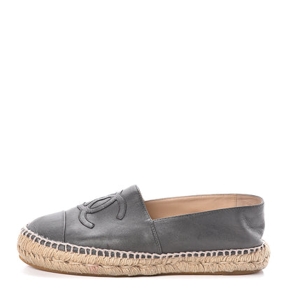 Chanel Lambskin CC Espadrilles 36 Dark Grey 1 of 9