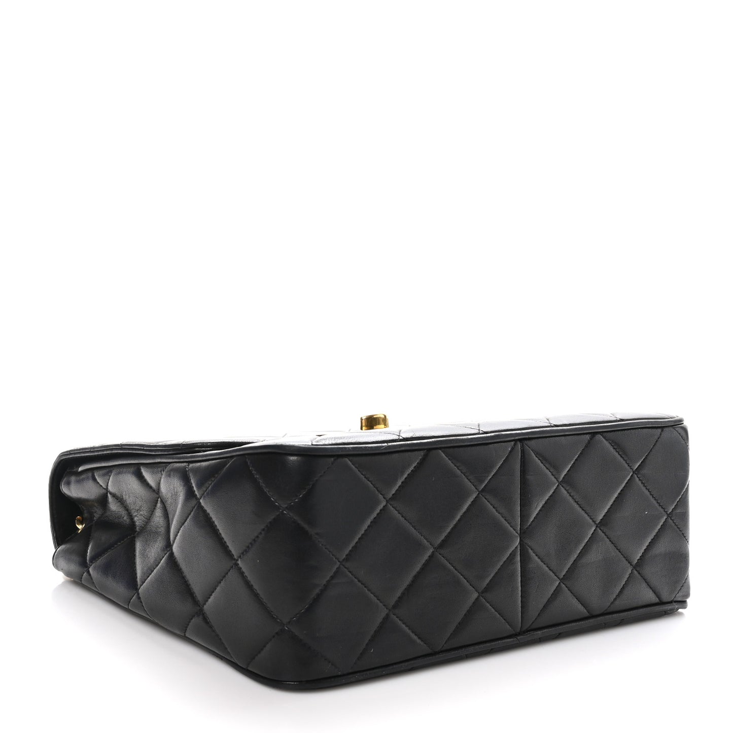 Lambskin Quilted Medium Square Flap Bag Black