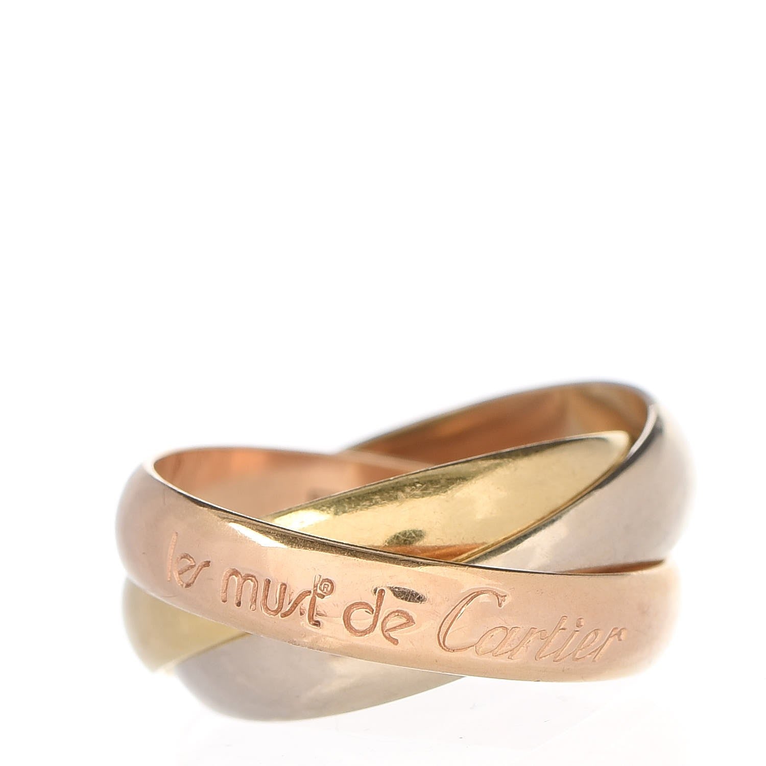 Cartier 18K Pink Yellow White Gold Les Must De Trinity Ring 47 4 4 of 10