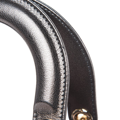 Christian Dior Metallic Grained Calfskin Cannage Small Lady Dior Gunmetal 9 of 9