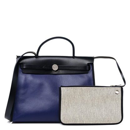 Hermes Toile H Berline Vache Hunter Herbag Zip PM 31 Bleu Saphir Black 1 of 15