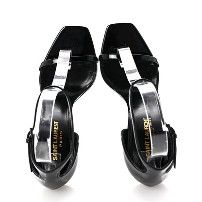 Saint Laurent Patent Calfskin Opyum 110 Sandals 38.5 Black 2 of 9