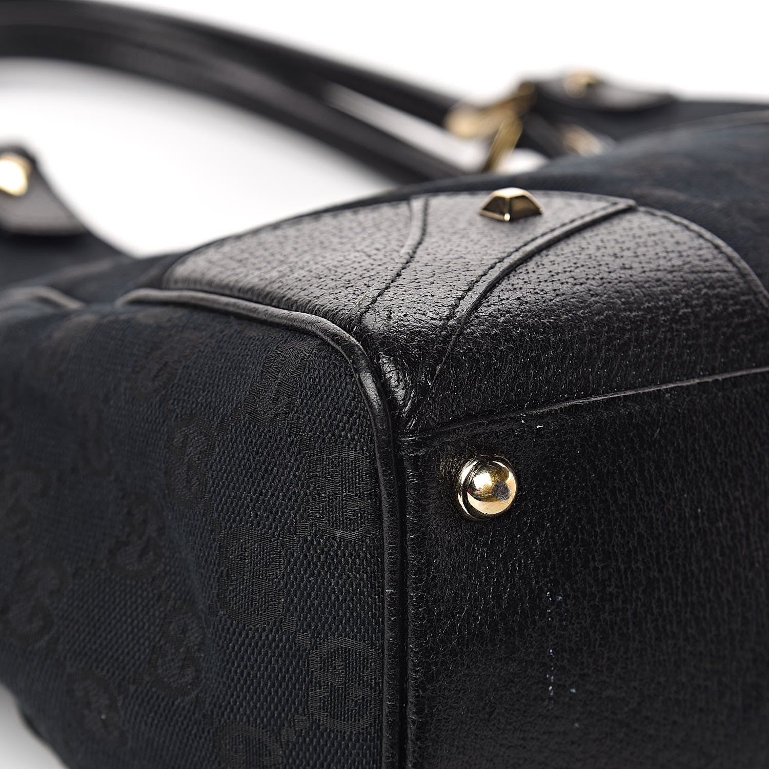Gucci Monogram Calfskin Large Bardot Tote Black 20 of 24
