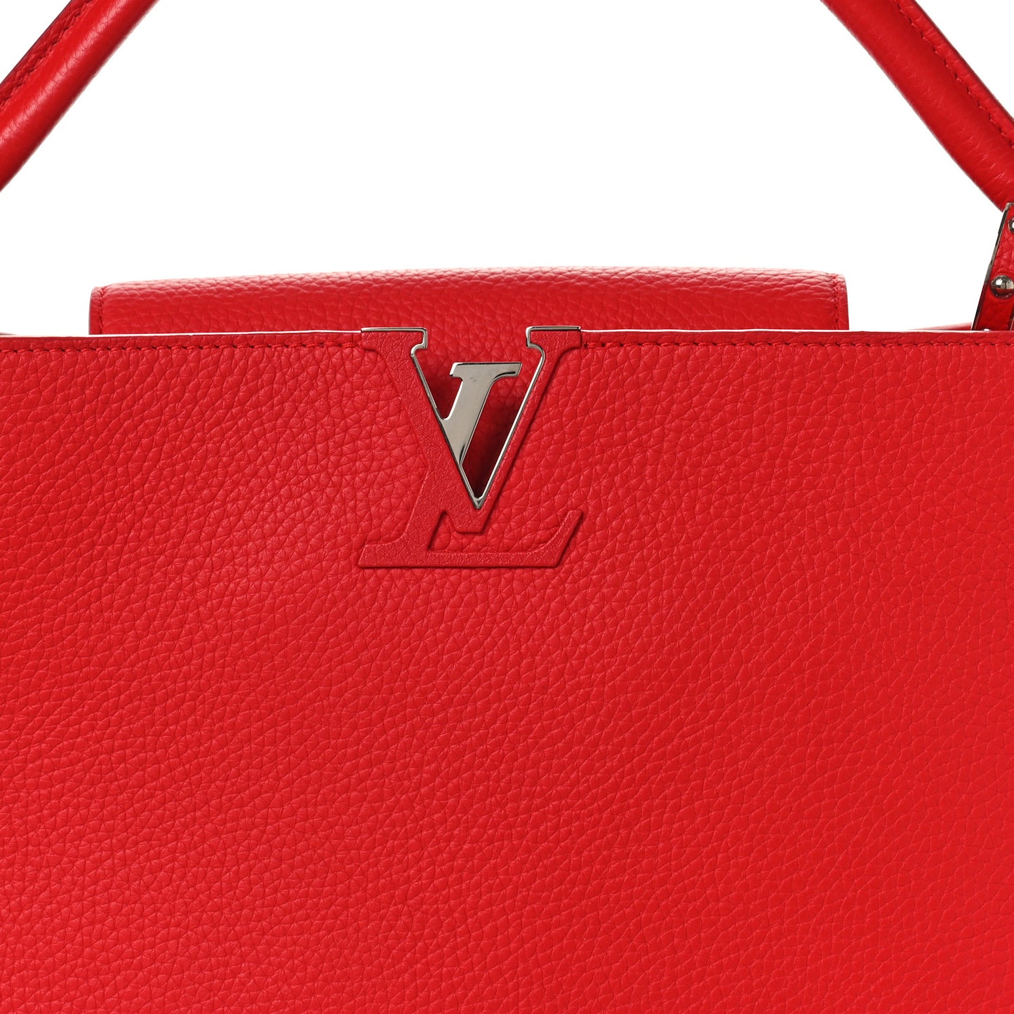 LOUIS VUITTON Taurillon Capucines MM Coquelicot