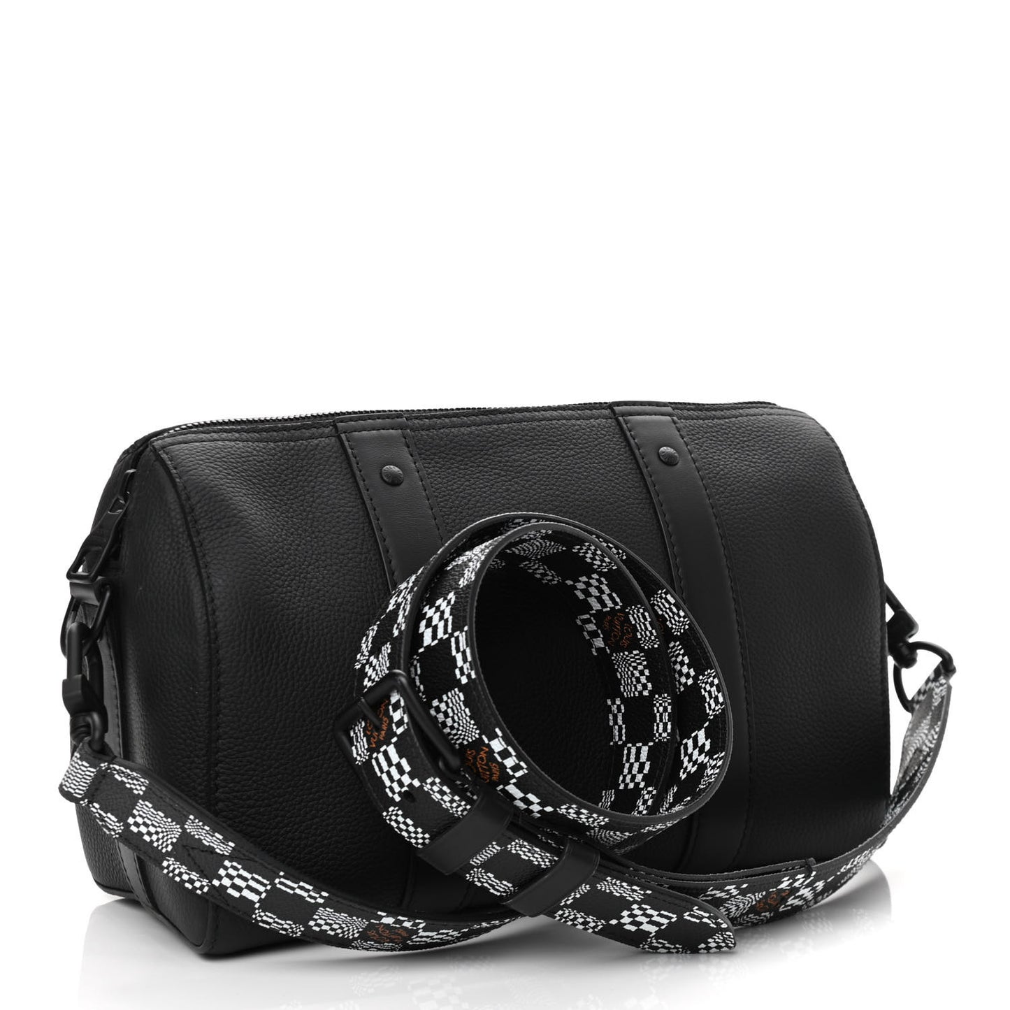 Calfskin Damier Distorted City Keepall Black