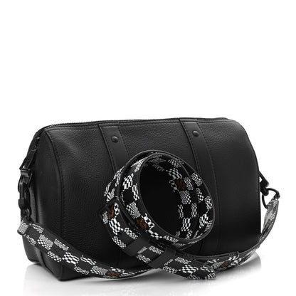 Louis Vuitton Calfskin Damier Distorted City Keepall Black 3 of 10