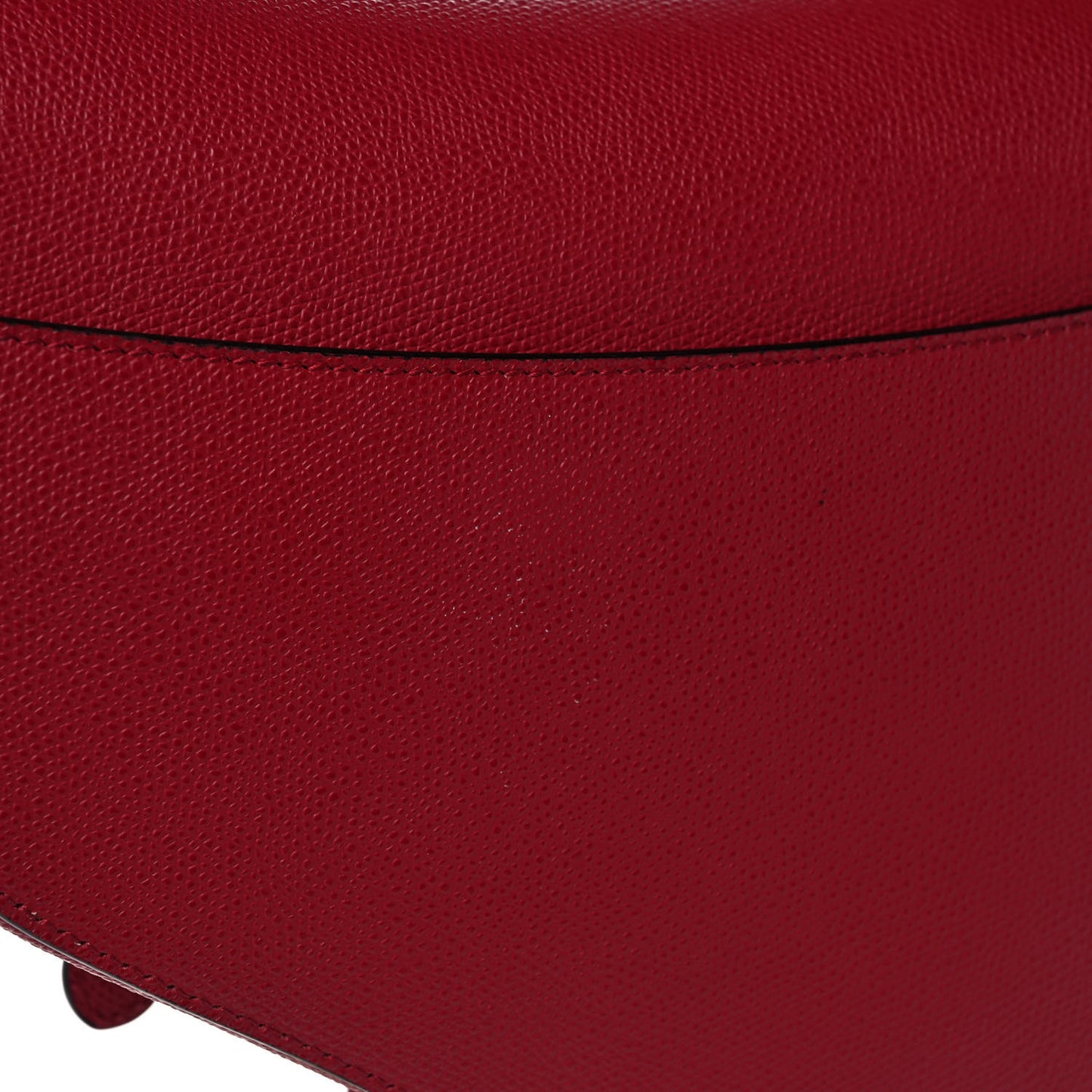Grained Calfskin Saddle Bag Burgundy