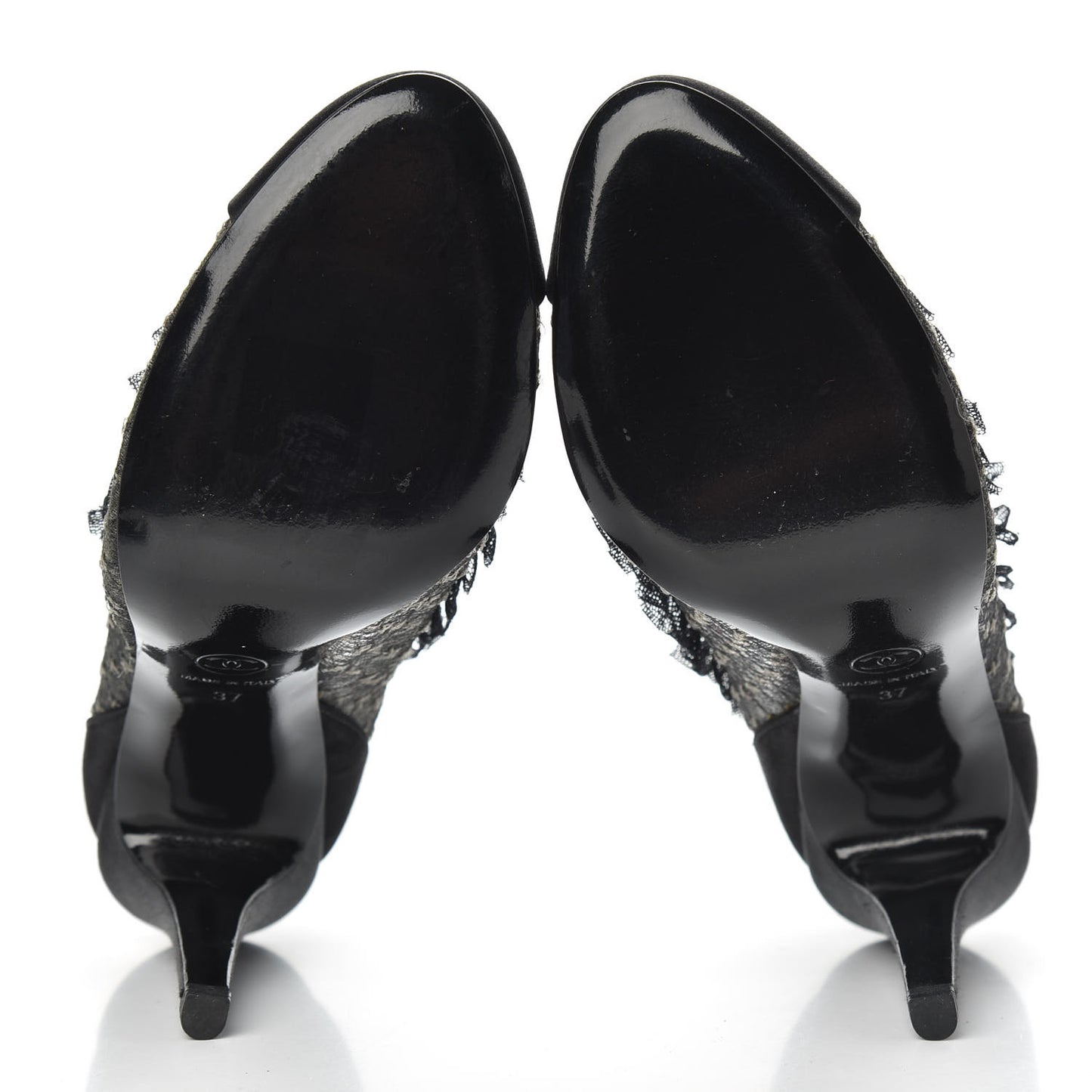 Mesh Satin CC Pumps 37 Black
