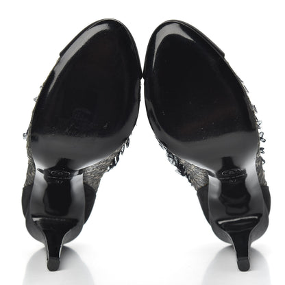 Chanel Mesh Satin CC Pumps 37 Black 5 of 8