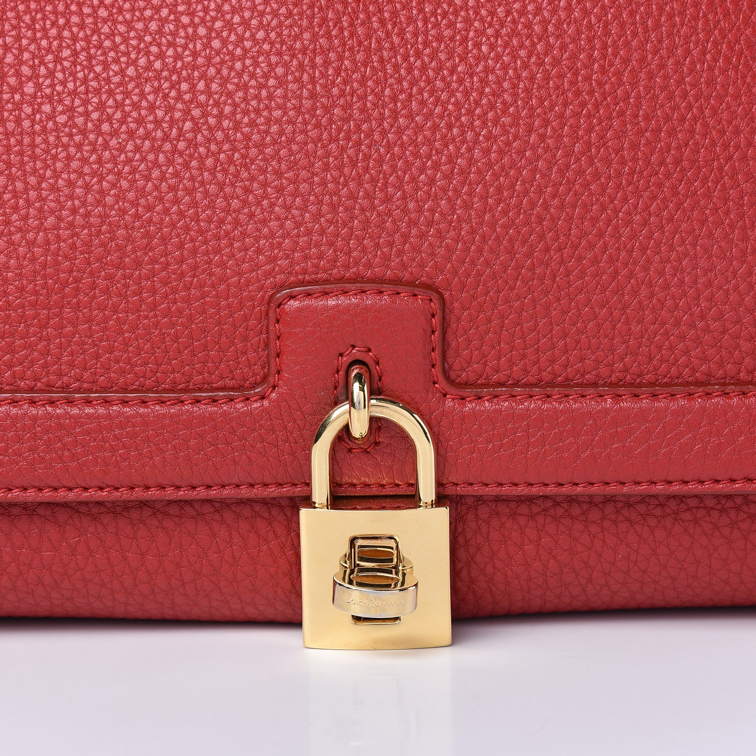 Dolce & Gabbana Calfskin Padlock Shoulder Bag Red 7 of 15