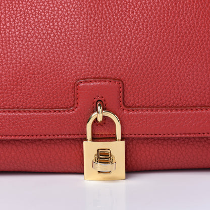 Dolce & Gabbana Calfskin Padlock Shoulder Bag Red 7 of 15