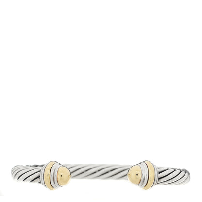 David Yurman Sterling Silver 14K Yellow Gold 7mm Cable Classics Dome Bracelet 1 of 3