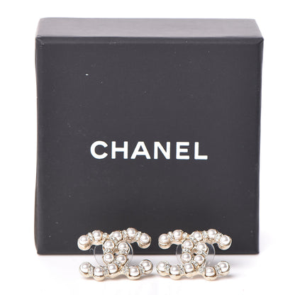 Chanel Pearl Crystal CC Earrings Gold 5 of 5